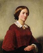 Theodor Leopold Weller Portrat einer Dame mit Brosche France oil painting artist